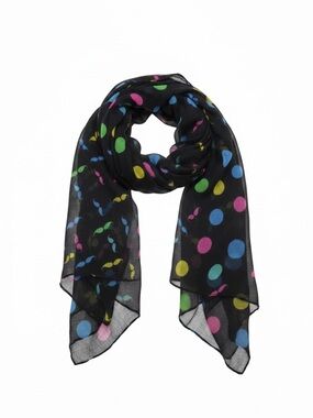 🆕Chiffon Polka Dot With Mustache Print Scarf